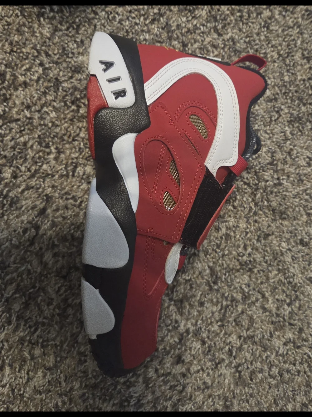 Nike Kids Red, White and Black Velcro Athletic Sneakers